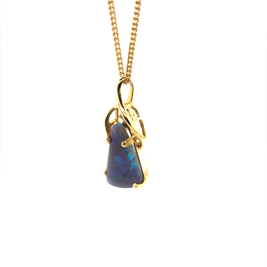 K18 Solid BlackOpal Pendant 080 Diamond - Image 5