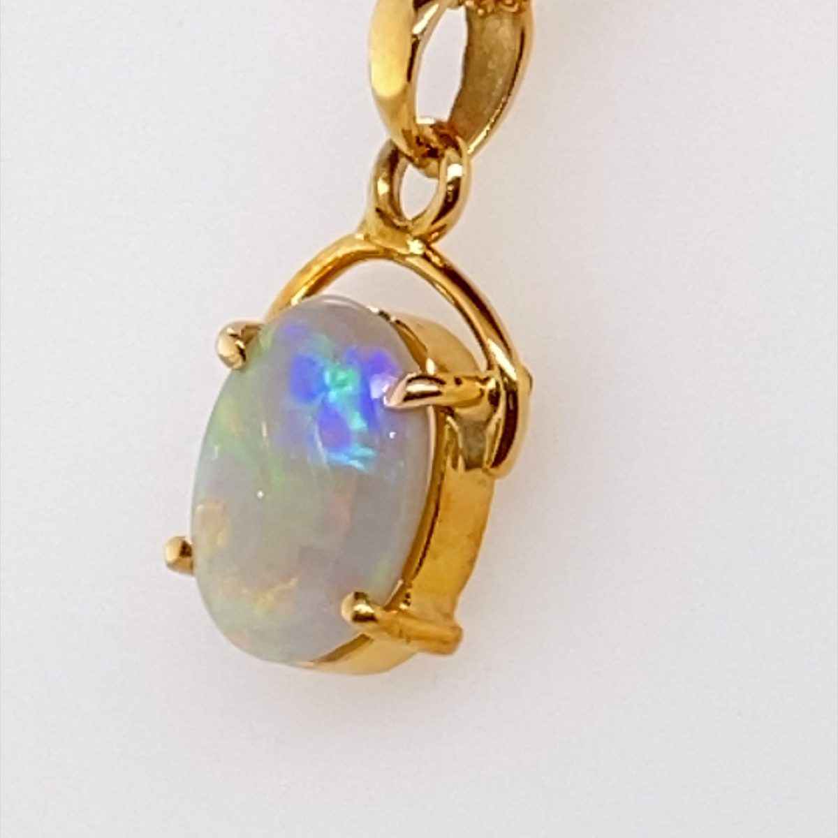 Cherie - 18k Yellow Gold Solid Black Opal Pendant 757 - Image 9