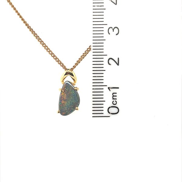 Aspyn - 18k Yellow Gold Solid Black Opal Pendant 958 - Image 11