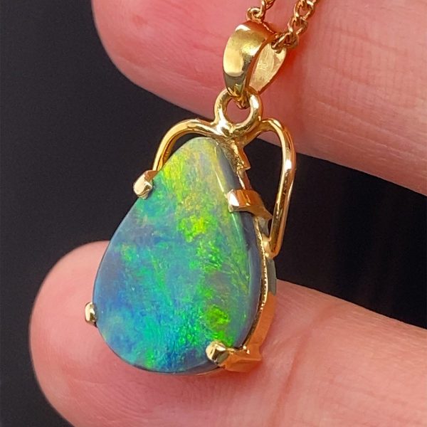 K18 Solid BlackOpal Pendant 685