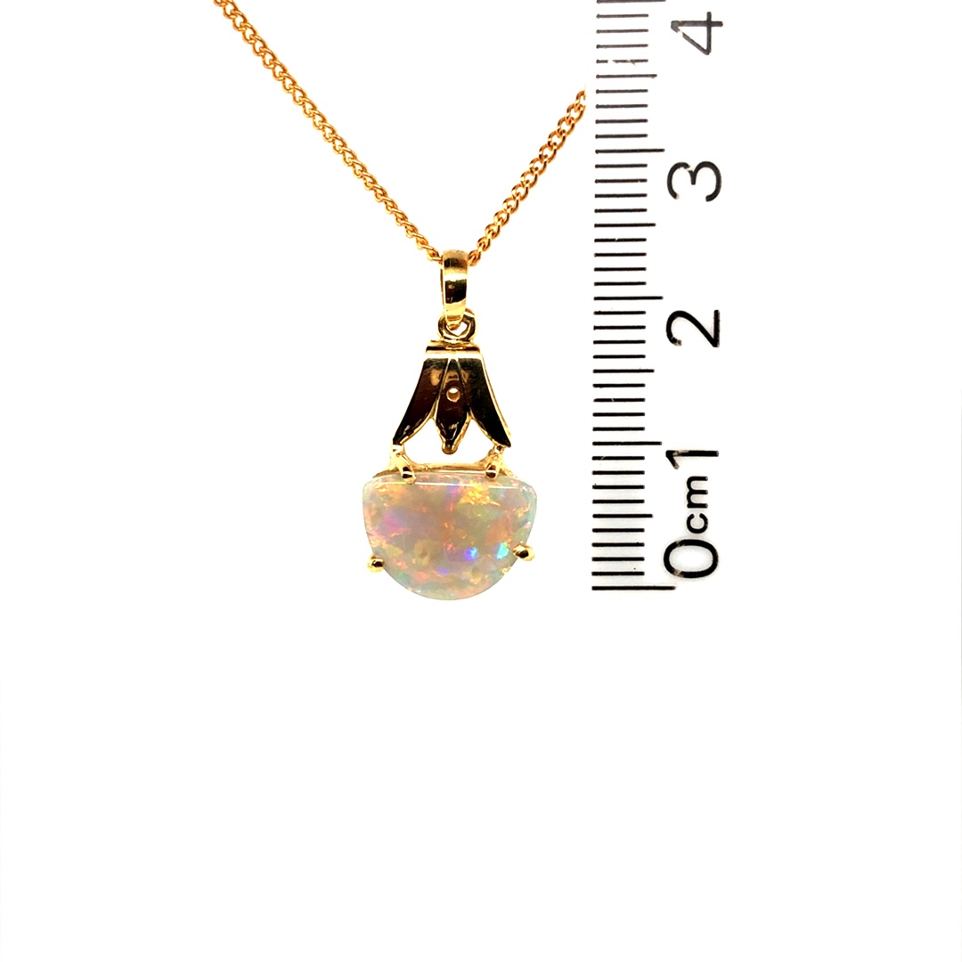 Cast a Spell on Me - 18k Yellow Gold Solid Black Opal Pendant 404 - Image 10