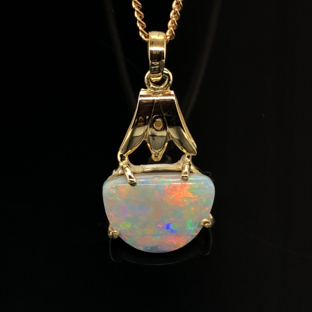 Cast a Spell on Me - 18k Yellow Gold Solid Black Opal Pendant 404 - Image 9