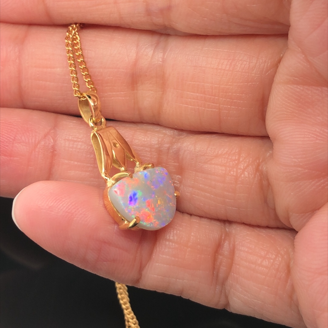Cast a Spell on Me - 18k Yellow Gold Solid Black Opal Pendant 404 - Image 6