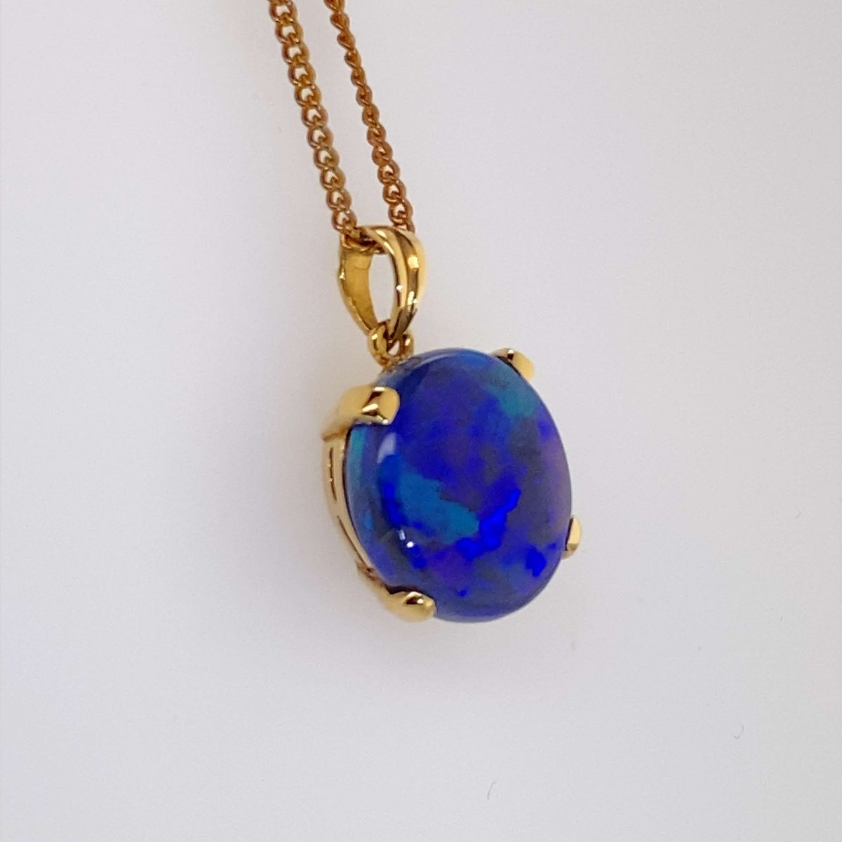 Untouchable - 18k Yellow Gold Solid Black Opal Pendant 010 - Image 7