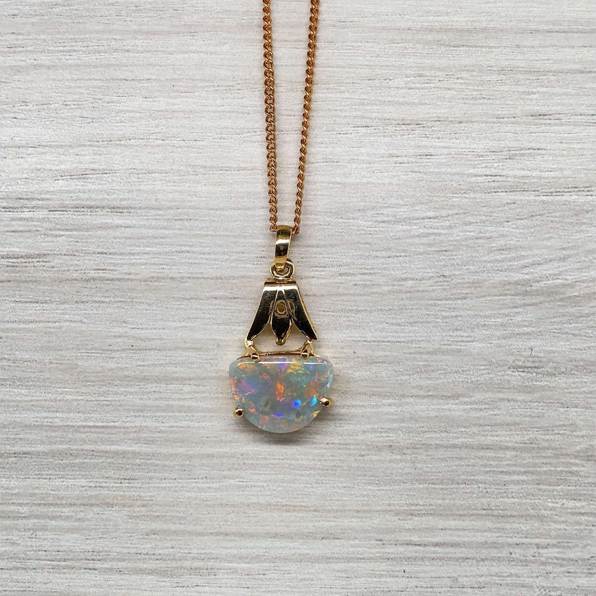 Cast a Spell on Me - 18k Yellow Gold Solid Black Opal Pendant 404 - Image 4