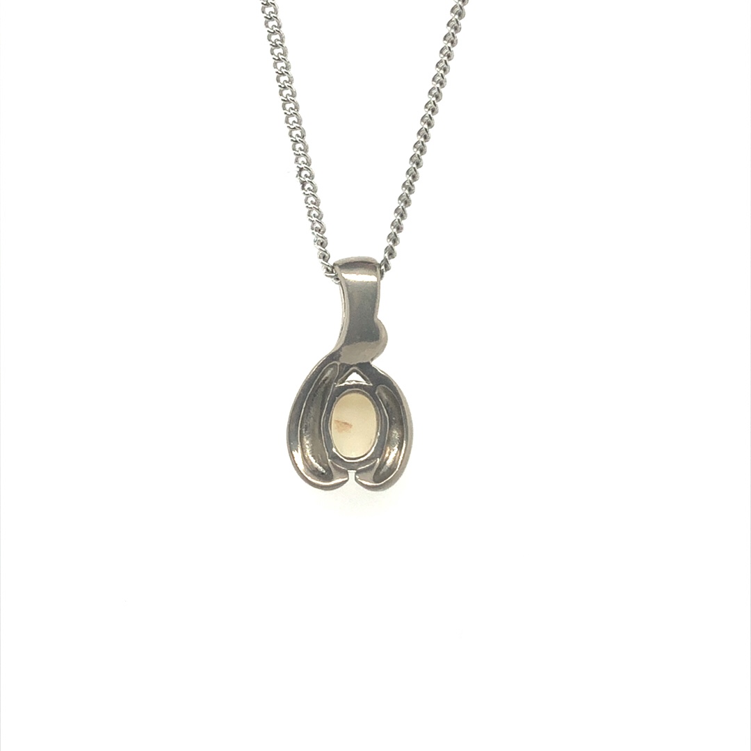 Vine O'Clock - Metal Solid White Opal Necklace 000-1 - Image 9