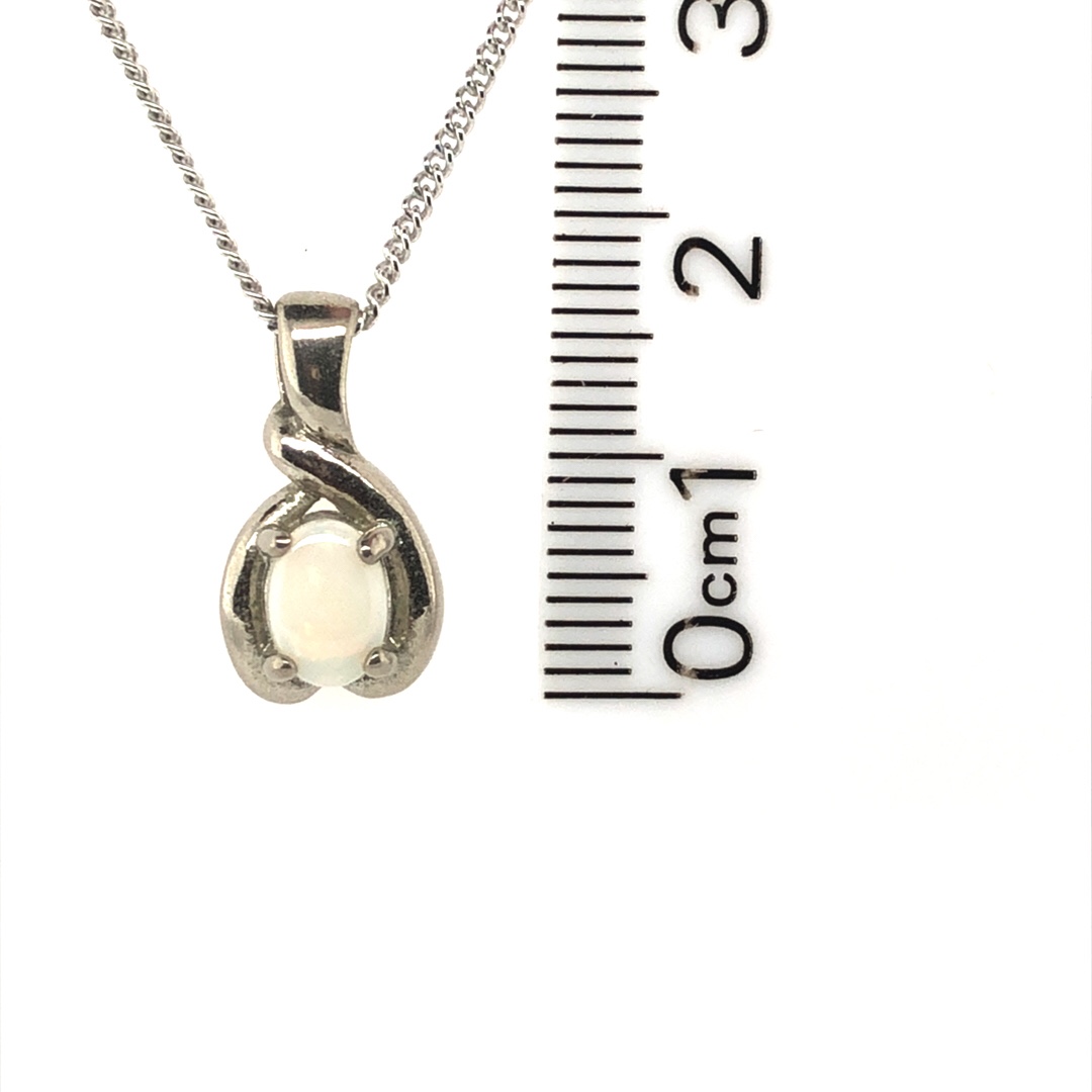 Vine O'Clock - Metal Solid White Opal Necklace 000-1 - Image 11
