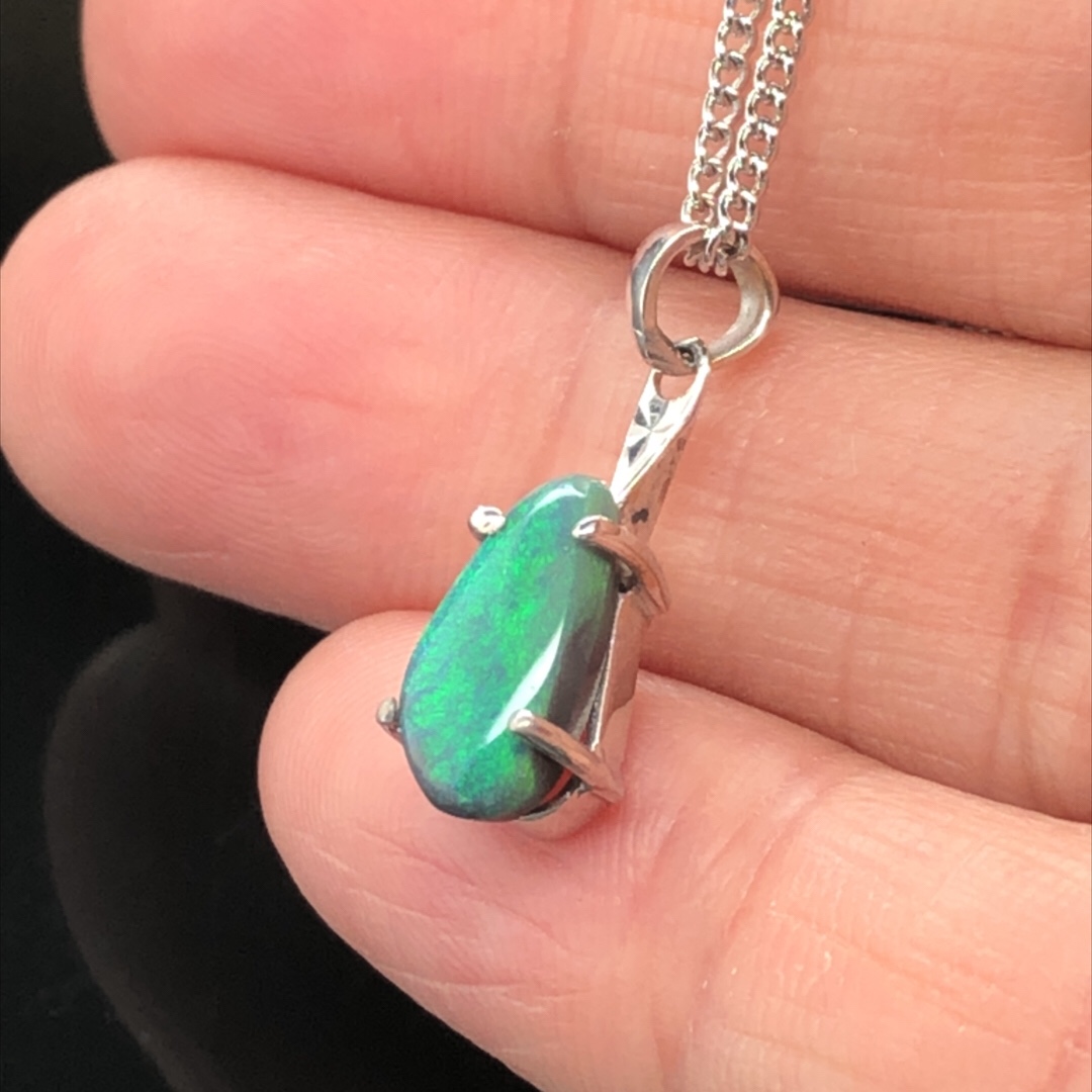 K18 Solid BlackOpal Pendant 766 - Image 8