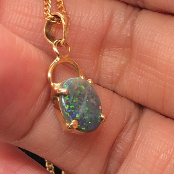 K18 Solid BlackOpal Pendant 748 - Image 8