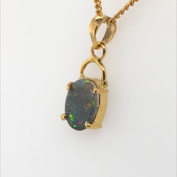 K18 Solid BlackOpal Pendant 748 - Image 7
