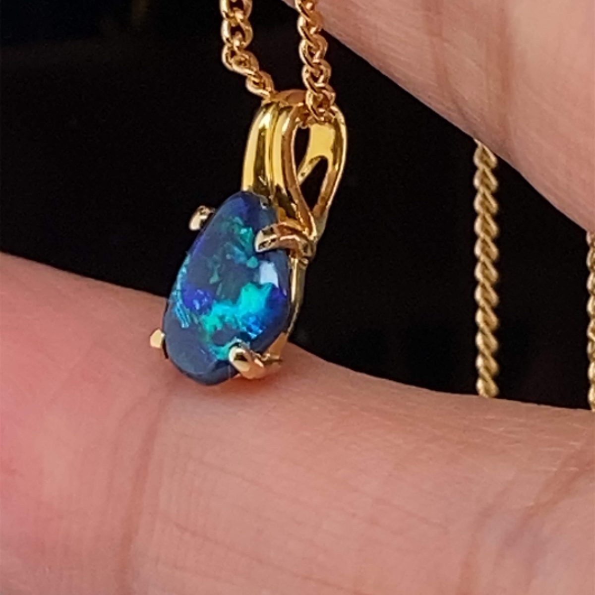 Skye - 18k Solid Black Opal Pendant 711 - Image 17